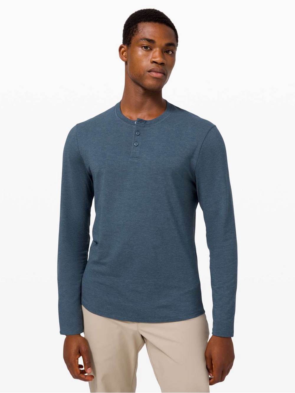 Lululemon 5 Year Basic Long Sleeve Henley
Heathered Iron Blue Size Large